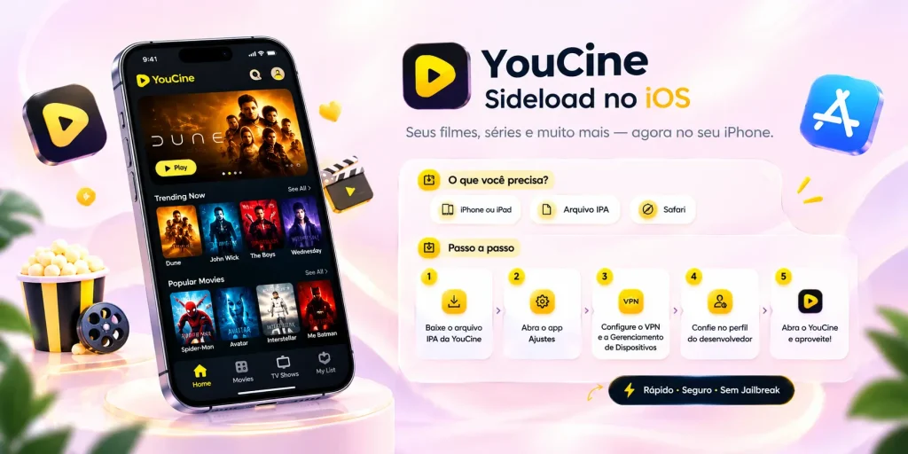 YouCine iOS: Como Assistir no iPhone e iPad (2026) 2 YouCine no iOS